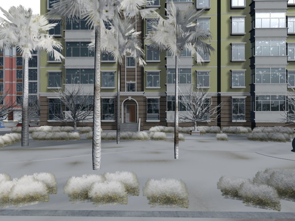 3d model seasons changed street city - Hi_Def_City_Block_42 -the four seasons changed by sundynasty