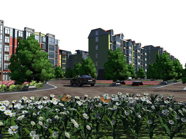 3d model seasons changed street city - Hi_Def_City_Block_42 -the four seasons changed by sundynasty