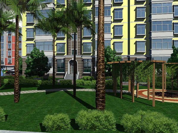 3d model seasons changed street city - Hi_Def_City_Block_42 -the four seasons changed by sundynasty
