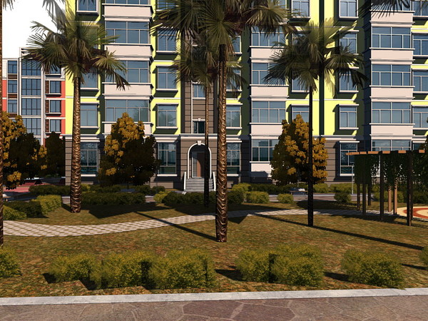 3d model seasons changed street city - Hi_Def_City_Block_42 -the four seasons changed by sundynasty