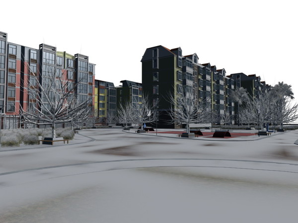 3d model seasons changed street city - Hi_Def_City_Block_42 -the four seasons changed by sundynasty