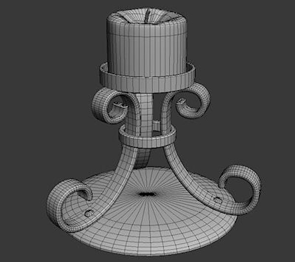 medievil candle holder 3d max - Gothic candle holder by vitaloverdose