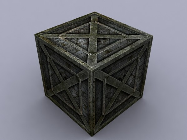 metal crate 3ds - Metal Crate by Game Model Creations