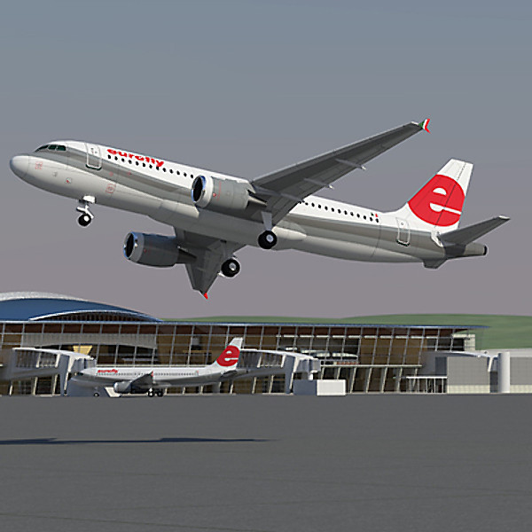 airbus a320 europe airlines 3d model - Airbus A320 Collection. Eight Europe Airlines 1 by ArqArt3D