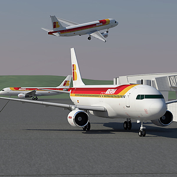 airbus a320 europe airlines 3d model - Airbus A320 Collection. Eight Europe Airlines 1 by ArqArt3D