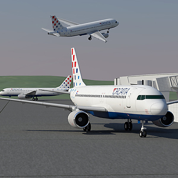 airbus a320 europe airlines 3d model - Airbus A320 Collection. Eight Europe Airlines 1 by ArqArt3D