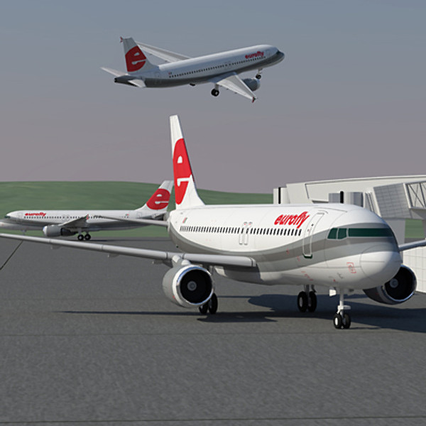 airbus a320 europe airlines 3d model - Airbus A320 Collection. Eight Europe Airlines 1 by ArqArt3D