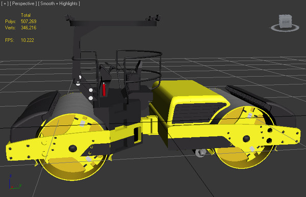 3ds max lull 644e-42 telehandler forklift - Lull 644E-42 Telehandler Forklift & Asphalt Roller Compactor 2 Model Set by Imagetek3D