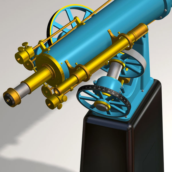 3d antique telescope alvan clark - Telescope Alvan Clark 12inch by iw43d