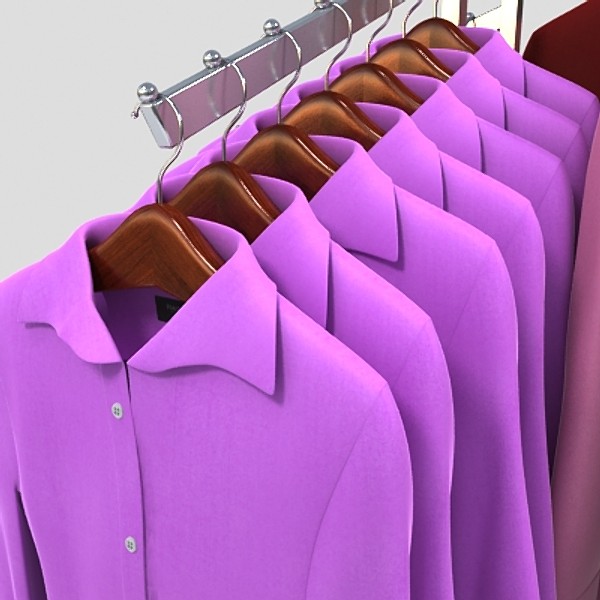 3d women dress shirts rack model - dress shirt rack by monkeyodoom
