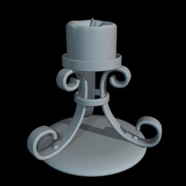medievil candle holder 3d max - Gothic candle holder by vitaloverdose