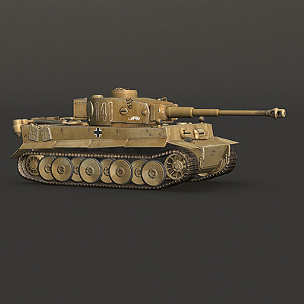 next-gen german tank modeled max - WWII Tiger tank desert color - next-gen model by Sunnncho