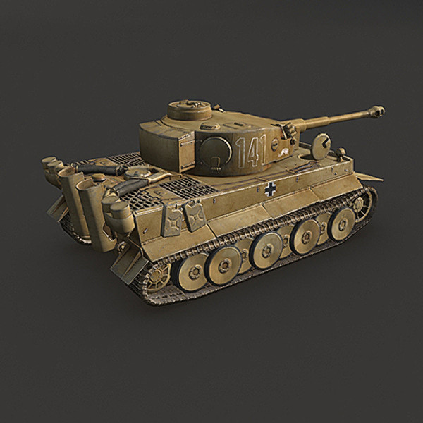 next-gen german tank modeled max - WWII Tiger tank desert color - next-gen model by Sunnncho