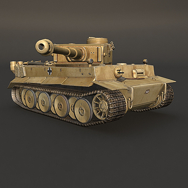 next-gen german tank modeled max - WWII Tiger tank desert color - next-gen model by Sunnncho