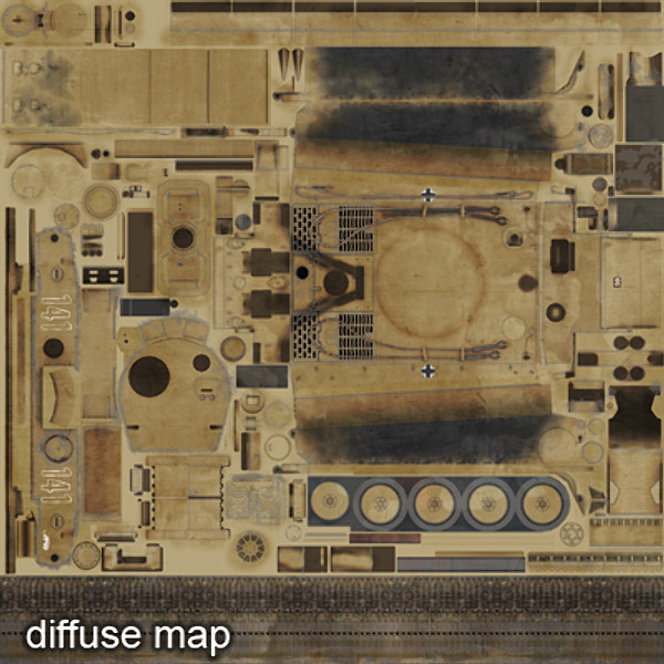 next-gen german tank modeled max - WWII Tiger tank desert color - next-gen model by Sunnncho