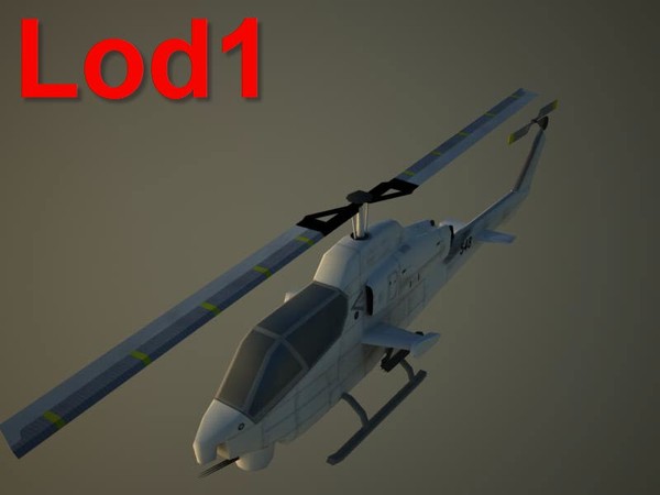 3d model of ah-1w supercobra attack helicopter - AH-1W SuperCobra by Alexander Miller