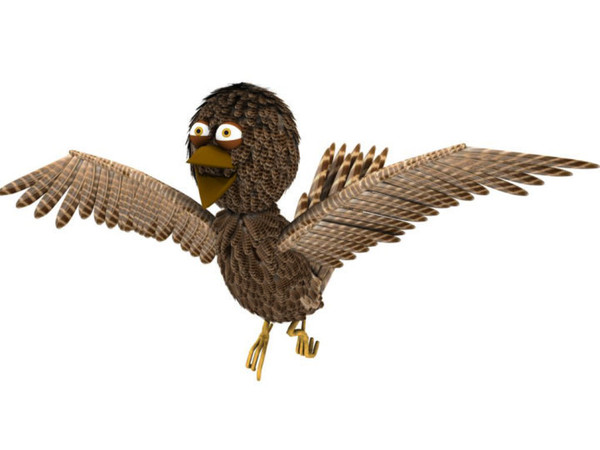 3d model bird rigged cartoony little - Cartoony Rigged Little Bird by robman88