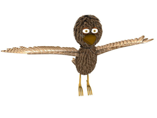 3d model bird rigged cartoony little - Cartoony Rigged Little Bird by robman88