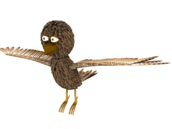 3d model bird rigged cartoony little - Cartoony Rigged Little Bird by robman88