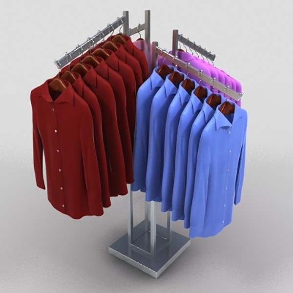 3d women dress shirts rack model - dress shirt rack by monkeyodoom