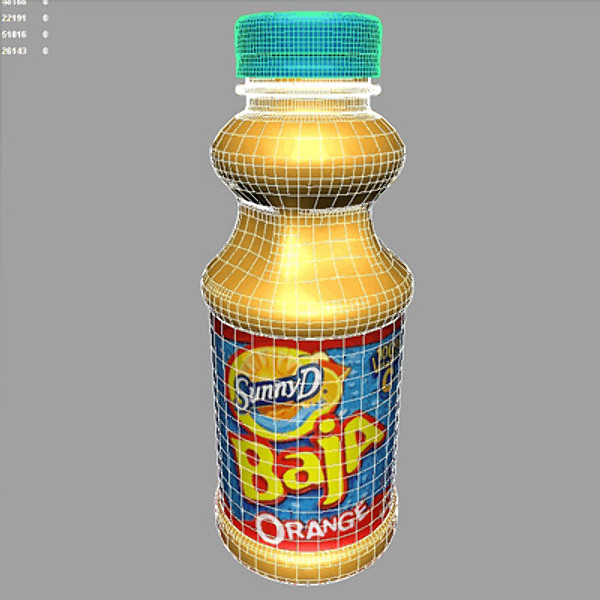 orange juice bottle 3d model - Orange Juice Bottle by ArtboySHF