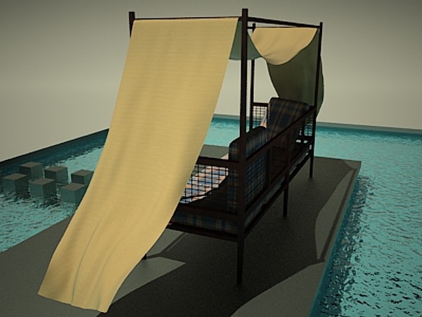 3d four-poster bed - Four-poster bed by fabelar