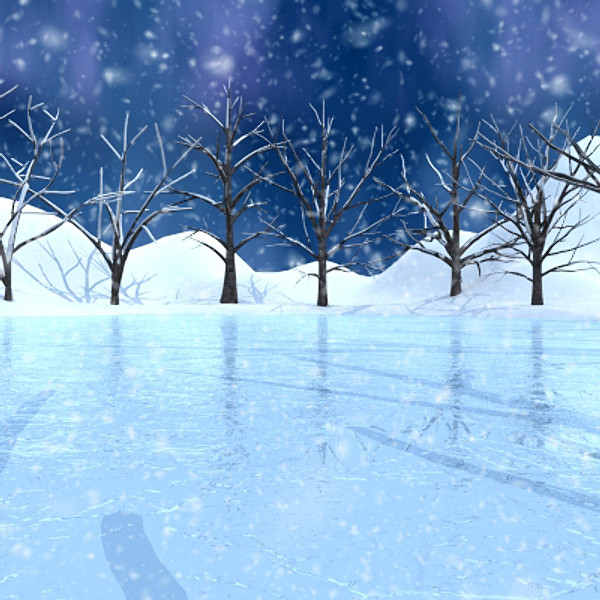 3d winter scene lake broadleaf model - Winter Lake Broadleaf by scripter