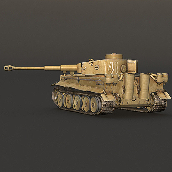next-gen german tank modeled max - WWII Tiger tank desert color - next-gen model by Sunnncho