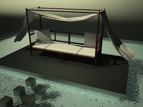 3d four-poster bed - Four-poster bed by fabelar