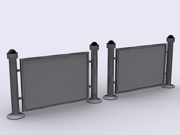 pedestrian barrier 3d model - Pedestrian barrier by file404