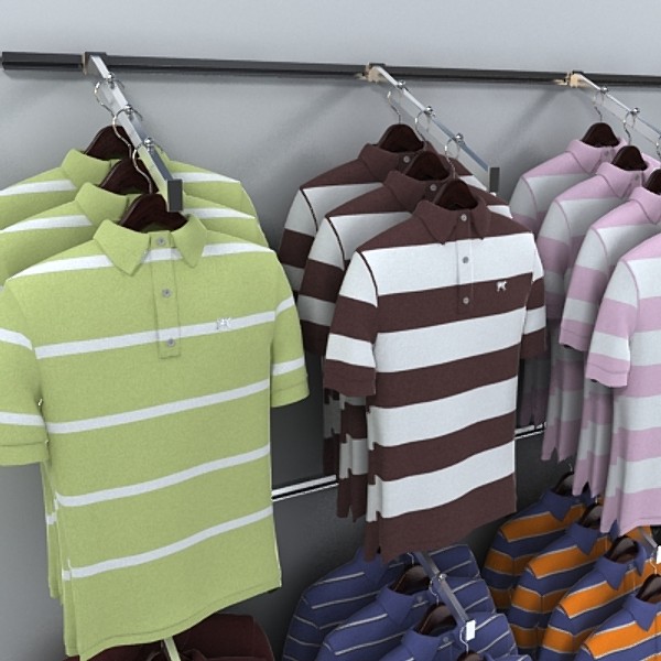 polo shirt wall display 3d model - polo shirt wall display by monkeyodoom