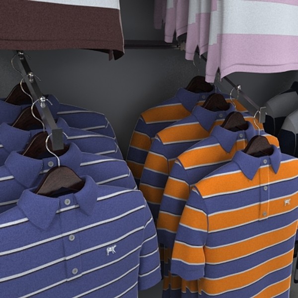 polo shirt wall display 3d model - polo shirt wall display by monkeyodoom
