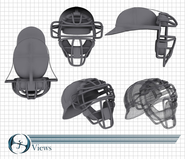catcher mask baseball 3d 3ds - Catcher... by Jeffrey Oswald