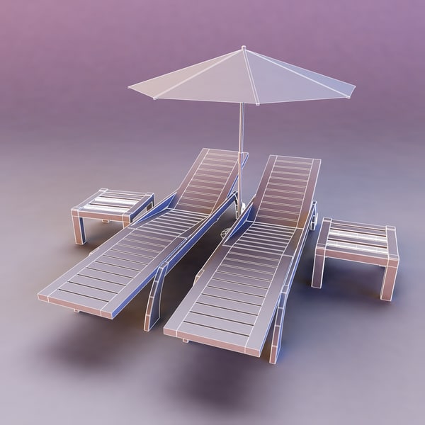 3ds max poolside deck chairs - Deck Chairs by warlockgraphics