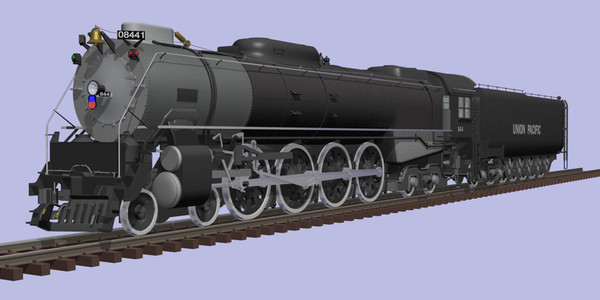 3d steam locomotive fef-4-8-4 train model - FEF-4-8-4 locomotive by mach 3 graphics