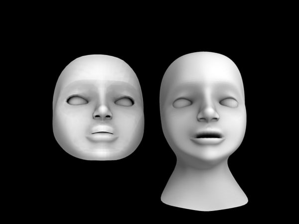 mask doll 3d model - A head and a mask by 3D HANNIBAL