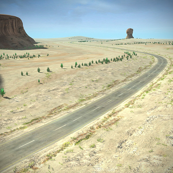 scene road desert complete max - Desert Road Complete Scene by 3D_Multimedia
