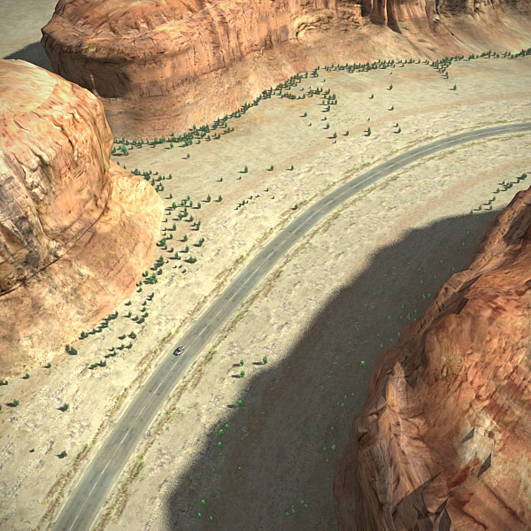scene road desert complete max - Desert Road Complete Scene by 3D_Multimedia