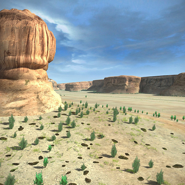 scene road desert complete max - Desert Road Complete Scene by 3D_Multimedia