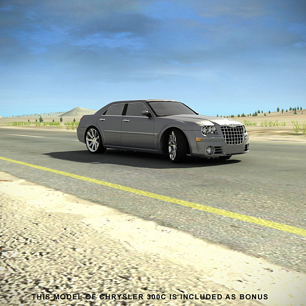 scene road desert complete max - Desert Road Complete Scene by 3D_Multimedia