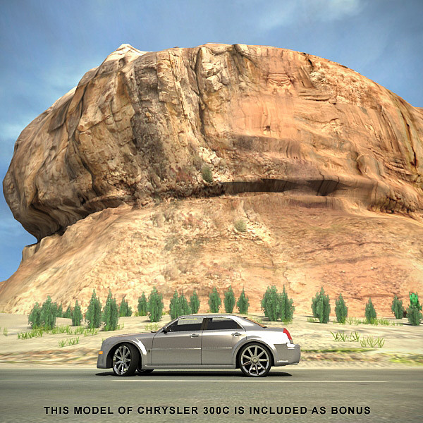 scene road desert complete max - Desert Road Complete Scene by 3D_Multimedia
