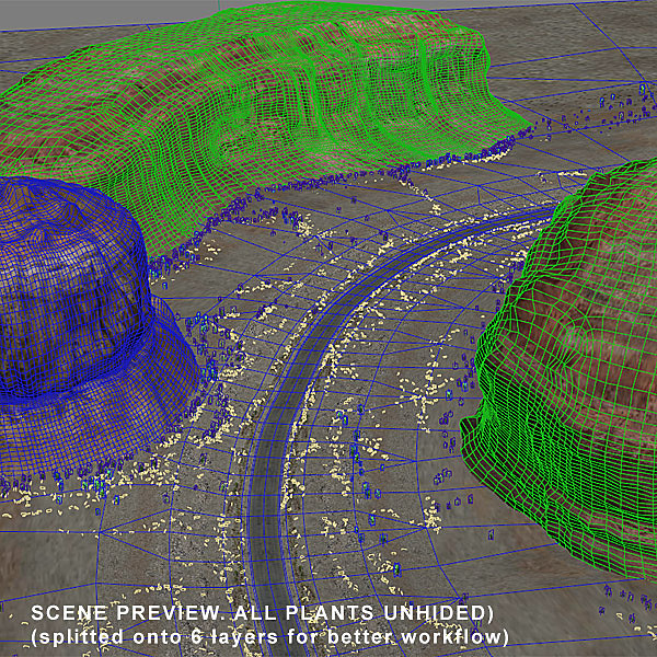 scene road desert complete max - Desert Road Complete Scene by 3D_Multimedia