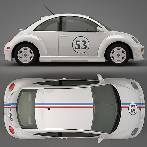 volkswagen beetle herbie 3ds - Volkswagen Beetle Herbie by NesAn Studio