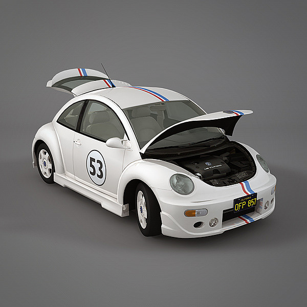 volkswagen beetle herbie 3ds - Volkswagen Beetle Herbie by NesAn Studio