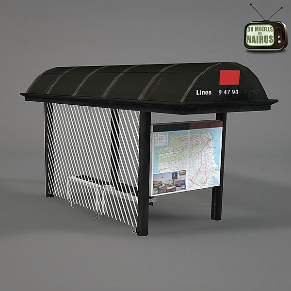 3d bus stop - Bus Stop by NesAn Studio