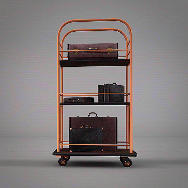 cart suitcases 3ds - Luggage Cart & Suitcases by NesAn Studio