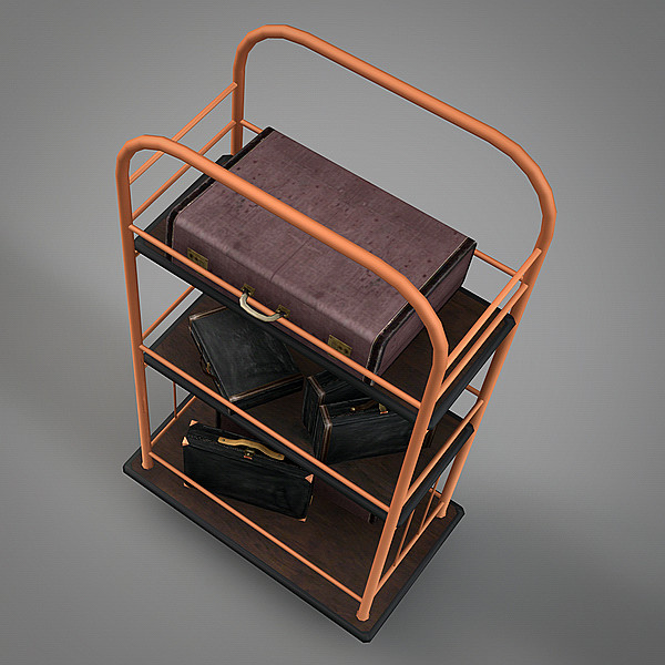 cart suitcases 3ds - Luggage Cart & Suitcases by NesAn Studio