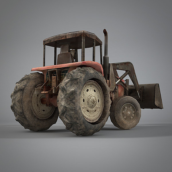 3d tractor industrial - Red Tractor by NesAn Studio
